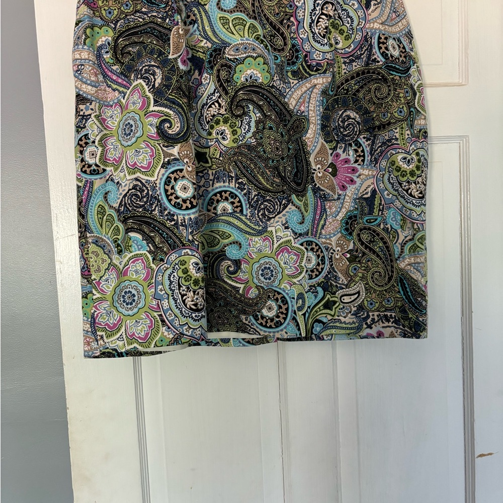 Talbots 18WP print skirt NWT